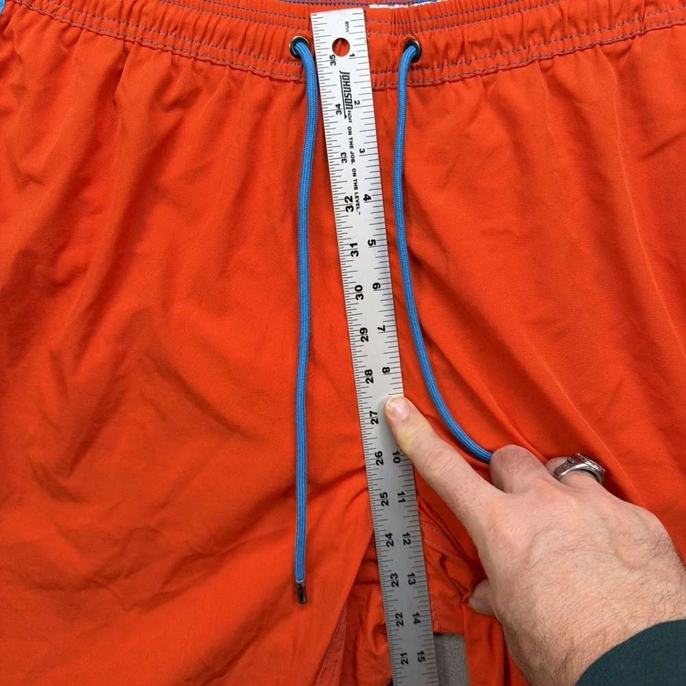 Men's Swim Trunks Orange‎ Lined Drawstring Board Shorts Beach Bros XXL